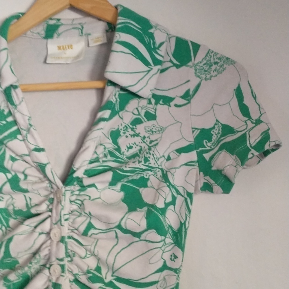 Anthropologie Maeve Ruched Blouse Floral 90s Y2K Retro Fairycore Cottagecore - Picture 4 of 10